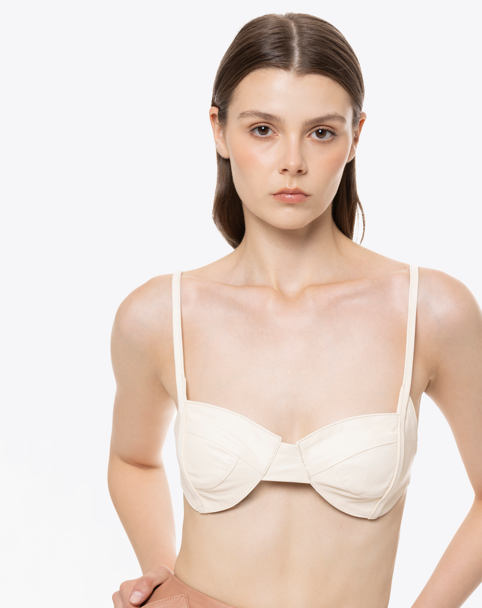 LEATHER BRA TOP